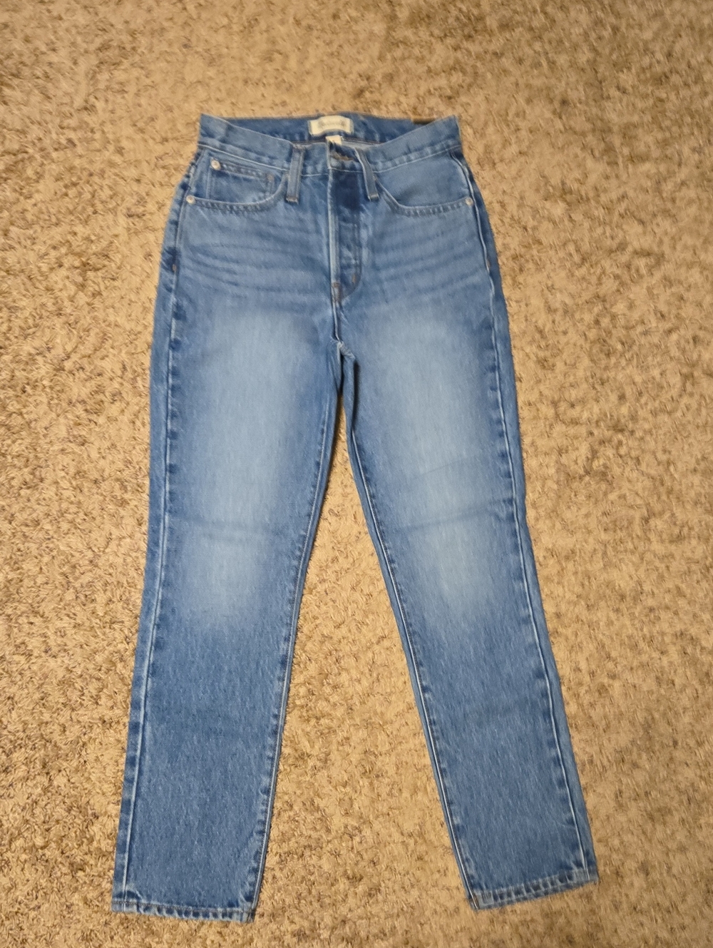 Madewell High-Rise Straight Jeans in Light Blue